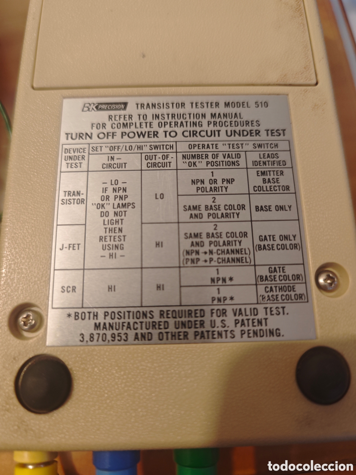 Antig&uuml;edades: Comprobador Transistores Precisi&oacute;n BK 510. - Foto 5