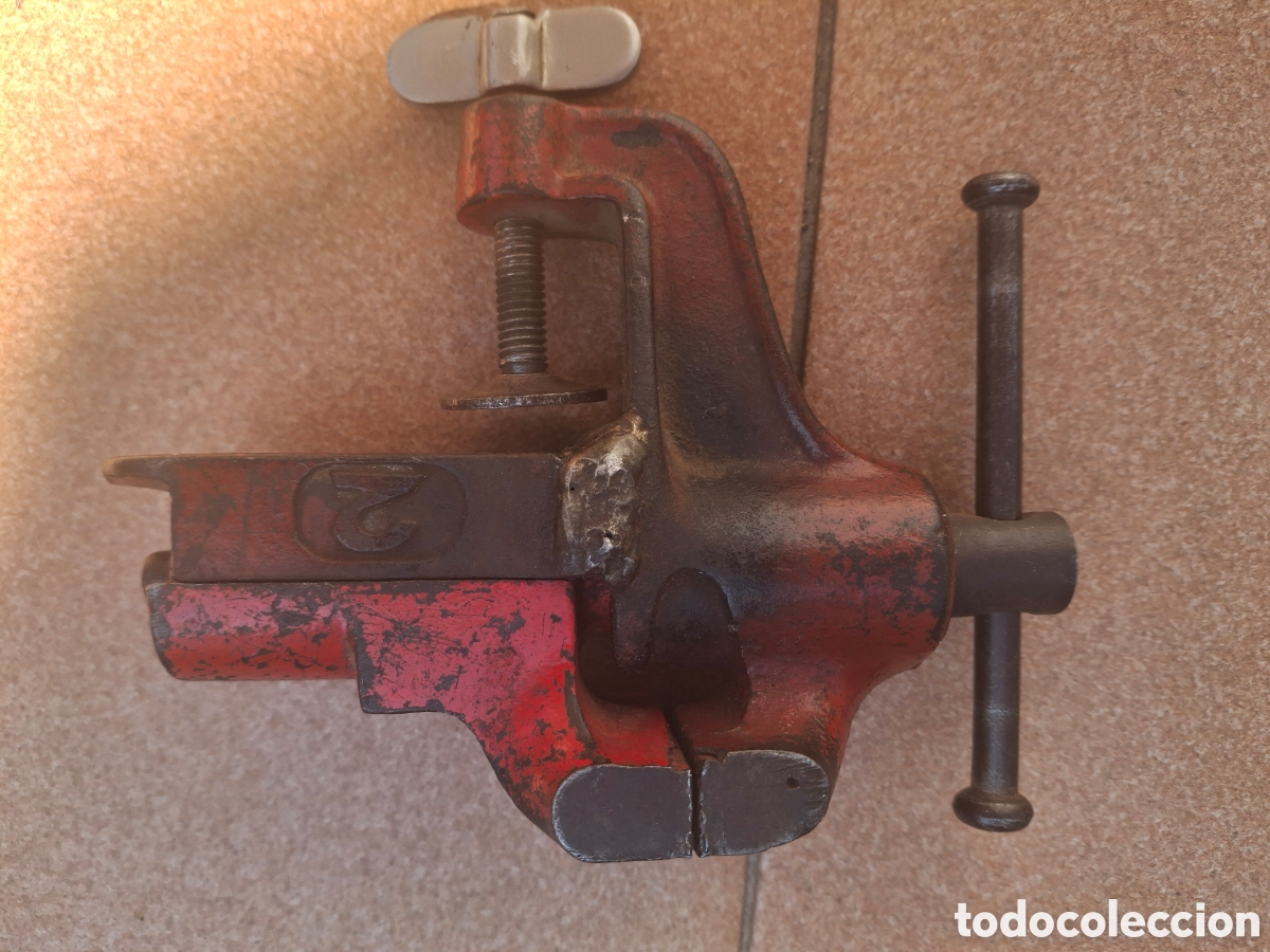 Antig&uuml;edades: ANTIGUO TORNILLO DE BANCO ELMA N&deg;2 - Foto 2