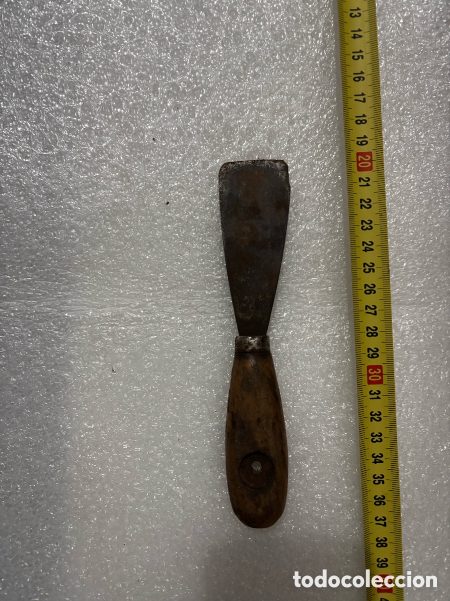 Antig&uuml;edades: Esp&aacute;tula peque&ntilde;a mango de madera
