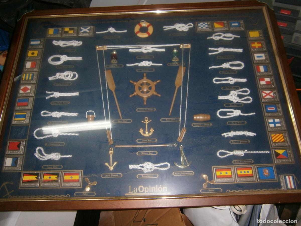 Antig&uuml;edades: EXPECTACULAR CUADRO GRAN TAMA&Ntilde;O DE NUDOS NAUTICOS TRADICIONALES CON ETIQUETA IDENTIFICATIVA