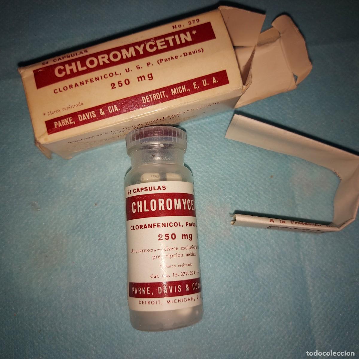 Antig&uuml;edades: Antiguo frasco medicamento , ChloroMycetin