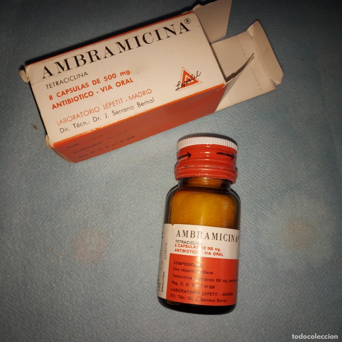 Antig&uuml;edades: ANTIGUO MEDICAMENTO FARMACIA - AMBRAMICINA , TETRACICLINA
