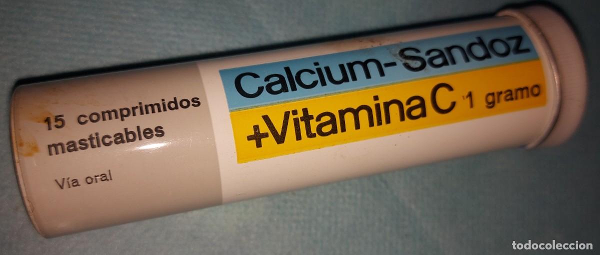 Antig&uuml;edades: MEDICAMENTO ANTIGUO DE FARMACIA, CALCIUM SANDOZ , TUBO CON PASTILLAS