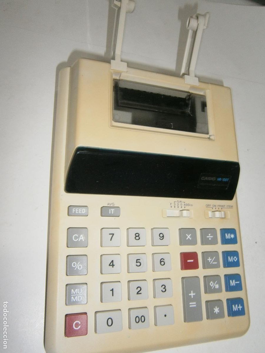 Antig&uuml;edades: ANTIGUA CALCULADORA CON IMPRESORA DE PAPEL CASIO HR-100T