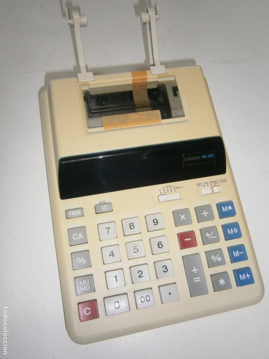Antig&uuml;edades: ANTIGUA CALCULADORA CON IMPRESORA DE PAPEL CASIO HR-100T