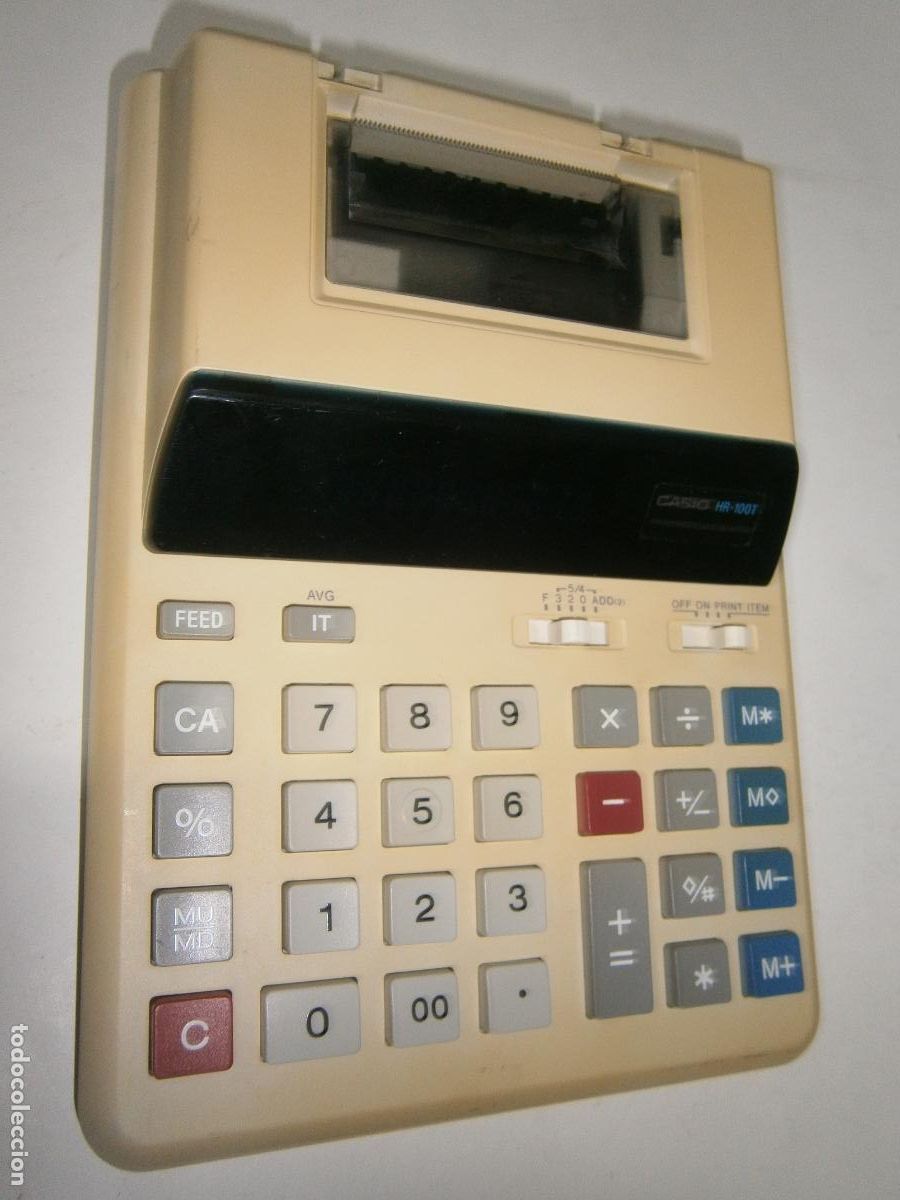 Antig&uuml;edades: ANTIGUA CALCULADORA CON IMPRESORA DE PAPEL CASIO HR-100T
