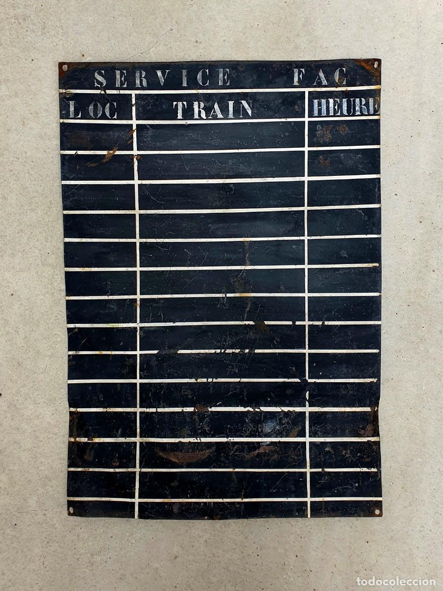 Antig&uuml;edades: Panel de estaci&oacute;n de tren. Horarios. 1940.