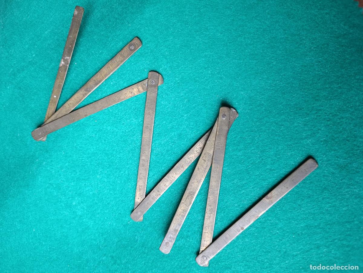 Antig&uuml;edades: Metro Plegable Antiguo de Lat&oacute;n / Instrumento de Medici&oacute;n Articulado Vintage
