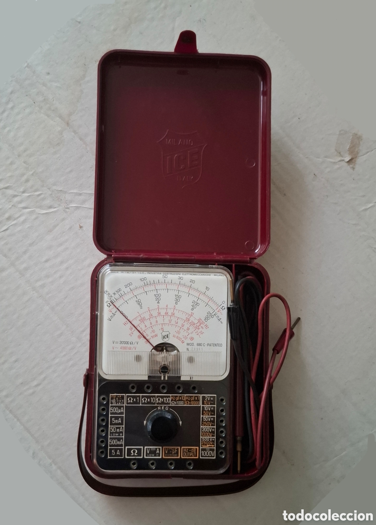 Antig&uuml;edades: Mult&iacute;metro / T&eacute;ster Anal&oacute;gico Vintage ICE Supertester 680 C Milano con Estuche Original