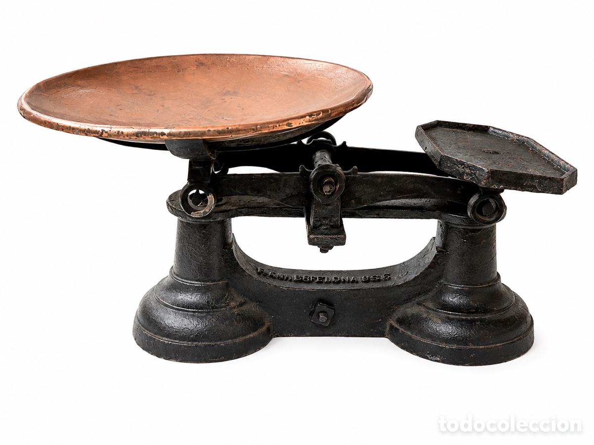 Antig&uuml;edades: Antigua balanza de comercio FAM 995 Barcelona 1910&rsquo;-20&rsquo;s en hierro fundido