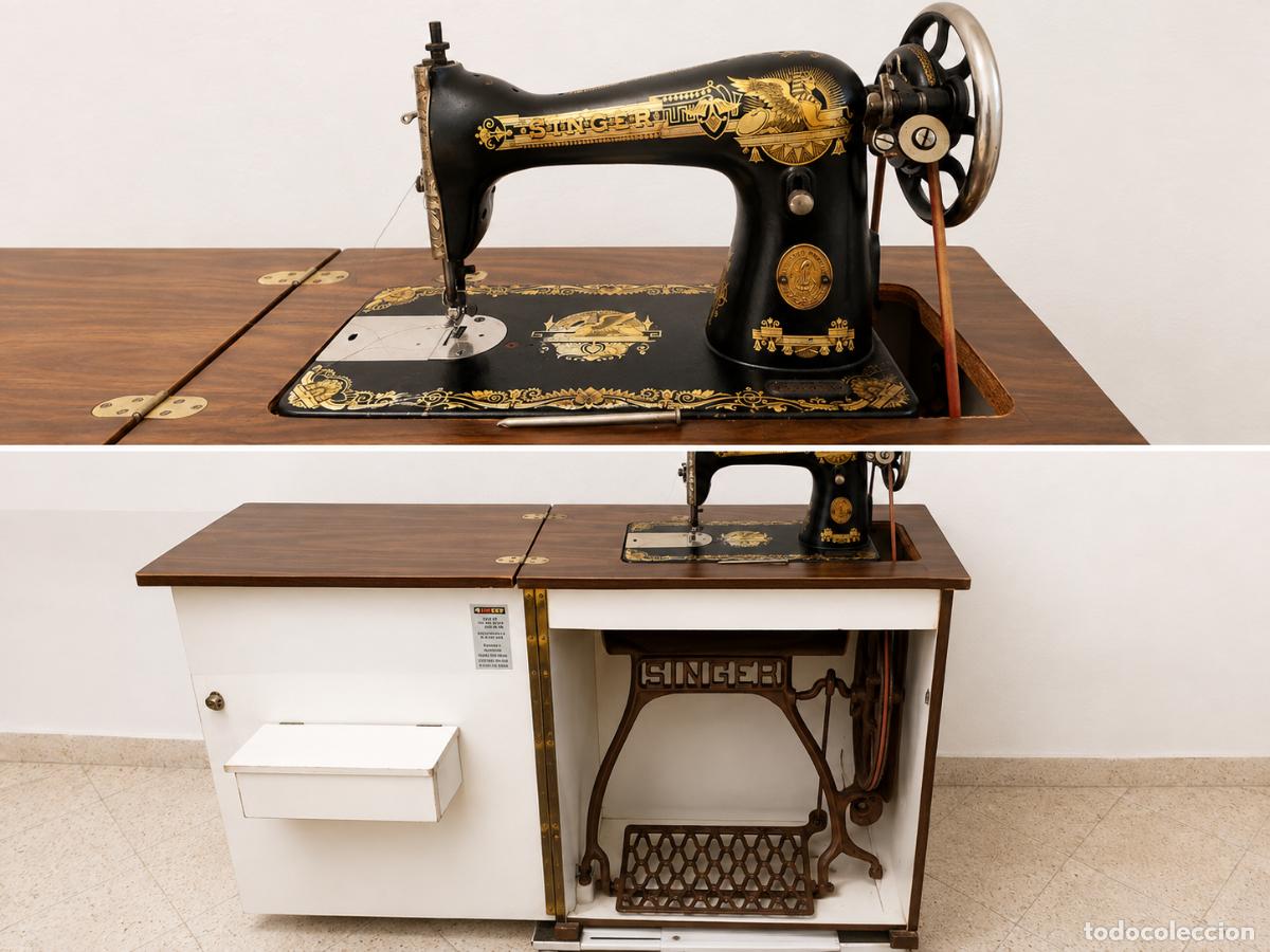 Antig&uuml;edades: M&aacute;quina de coser Singer antigua