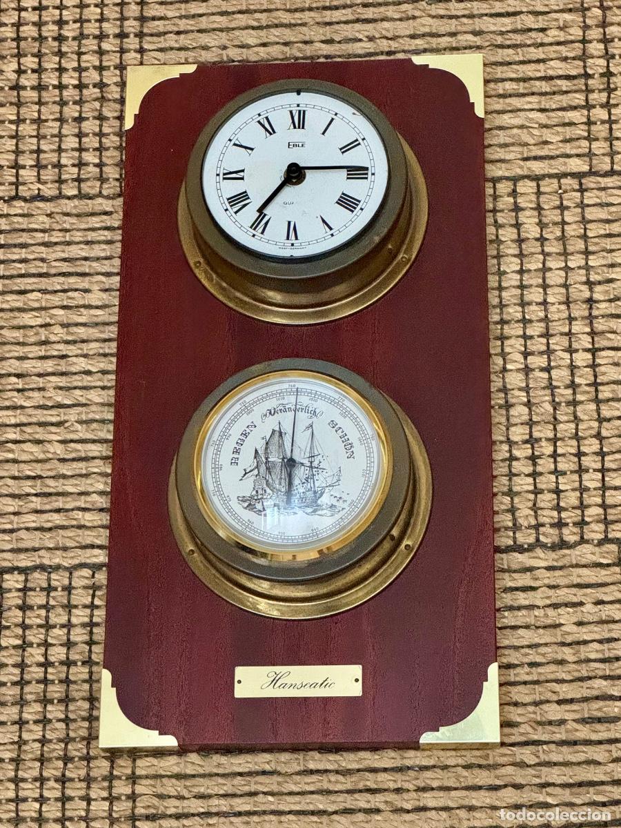 Antig&uuml;edades: RELOJ Y BAROMETRO N&Aacute;UTICO -BARCO , HANSEATIC