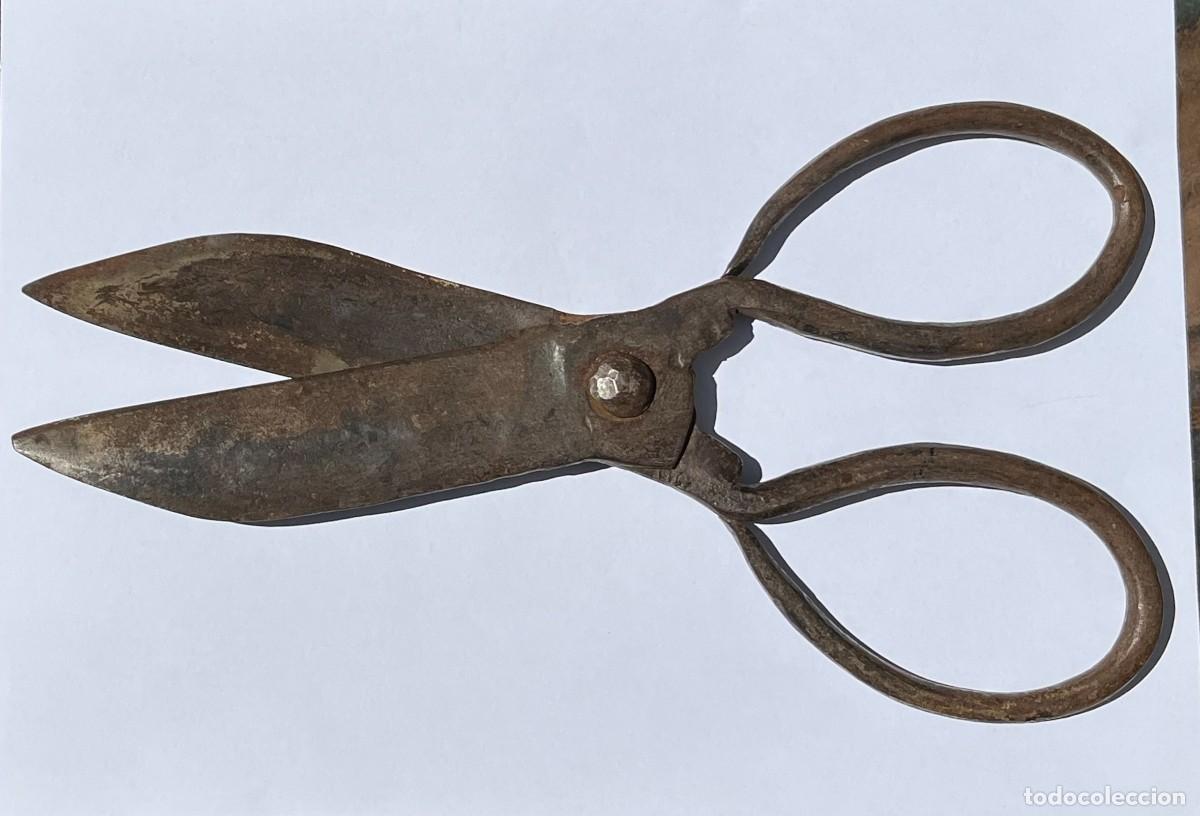 Antig&uuml;edades: ANTIGUAS TIJERAS GRANDES SASTRE HIERRO FORJADO 28 cm.