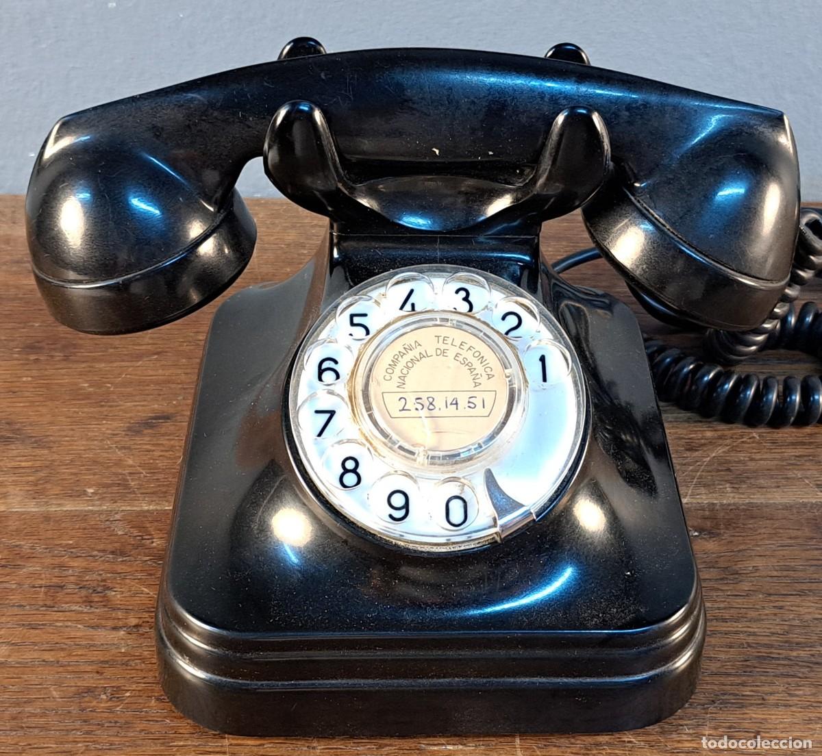 Tel&eacute;fonos: Tel&eacute;fono antiguo de baquelita negra &ndash; Compa&ntilde;&iacute;a Telef&oacute;nica Espa&ntilde;ola
