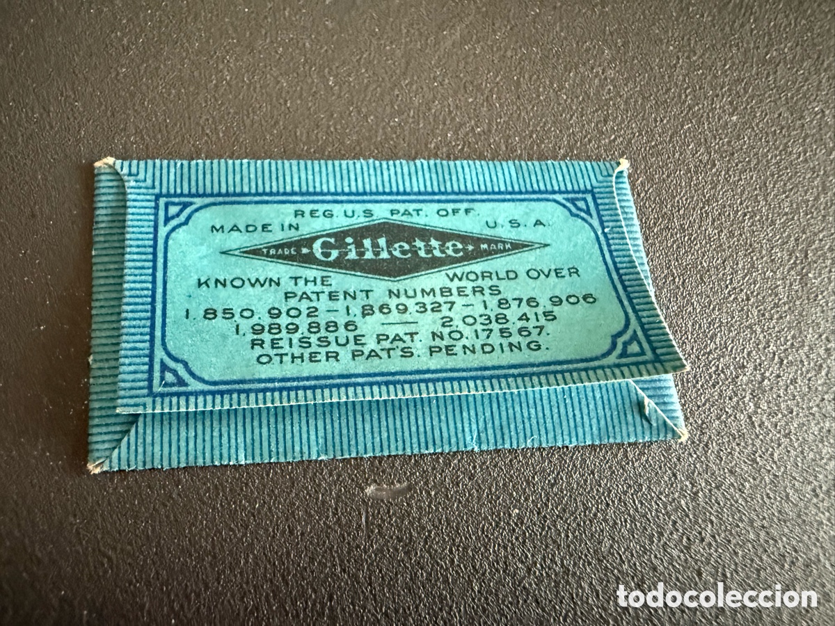 Antig&uuml;edades: Hoja de Afeitar. GILLETTE BLUE BLADE - Foto 2