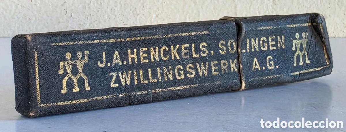 Antig&uuml;edades: Caja vac&iacute;a J. A. Henckels - Solingen - Zwillingswerk A. G. - Navaja de Afeitar