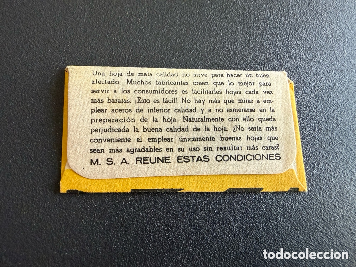 Antig&uuml;edades: Hoja de Afeitar. MSA - Foto 2