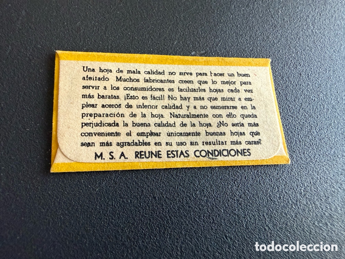 Antig&uuml;edades: Hoja de Afeitar. MSA - Foto 2