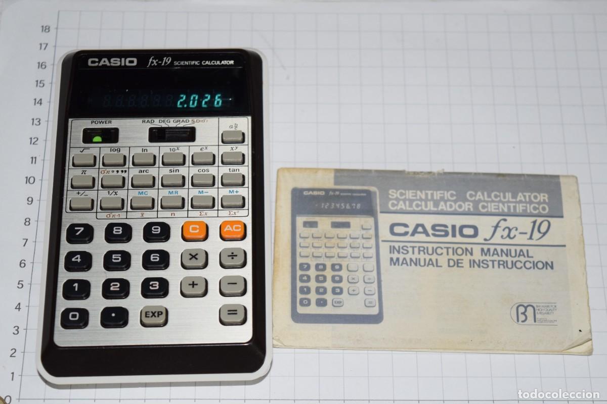 Antig&uuml;edades: Vintage / A&ntilde;os 70 - Calculadora cient&iacute;fica CASIO FX-19, con manual de instrucciones &iexcl;MIRA, FUNCIONA!