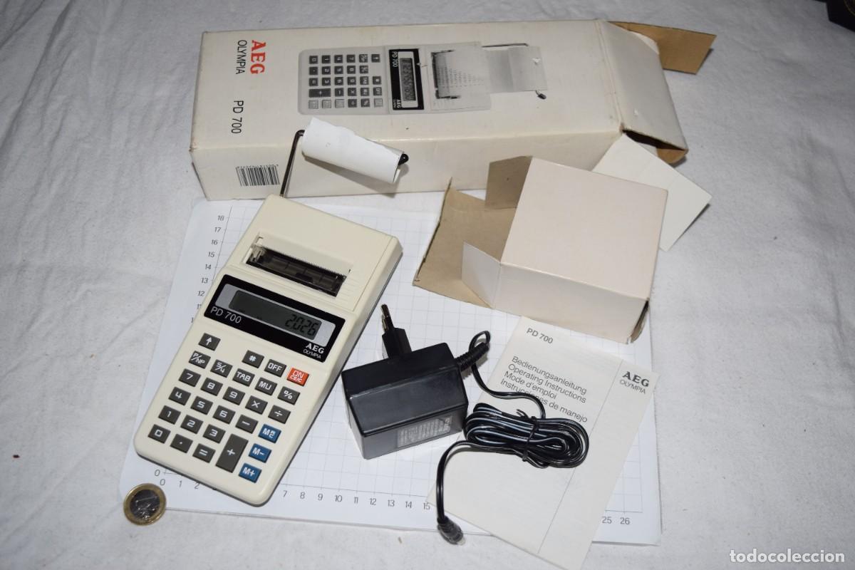 Antig&uuml;edades: Vintage / Calculadora impresora AEG OLYMPIA PD 700, caja e instrucciones &iexcl;Mira fotos, buen estado!