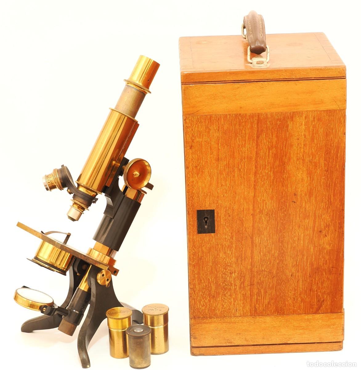 Antig&uuml;edades: Microscopio antiguo ingl&eacute;s Baker (c.1890)