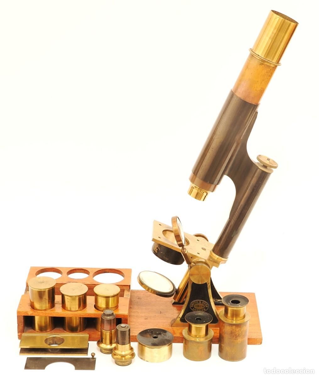 Antig&uuml;edades: Microscopio antiguo ingl&eacute;s Smith&Beck (c.1860)