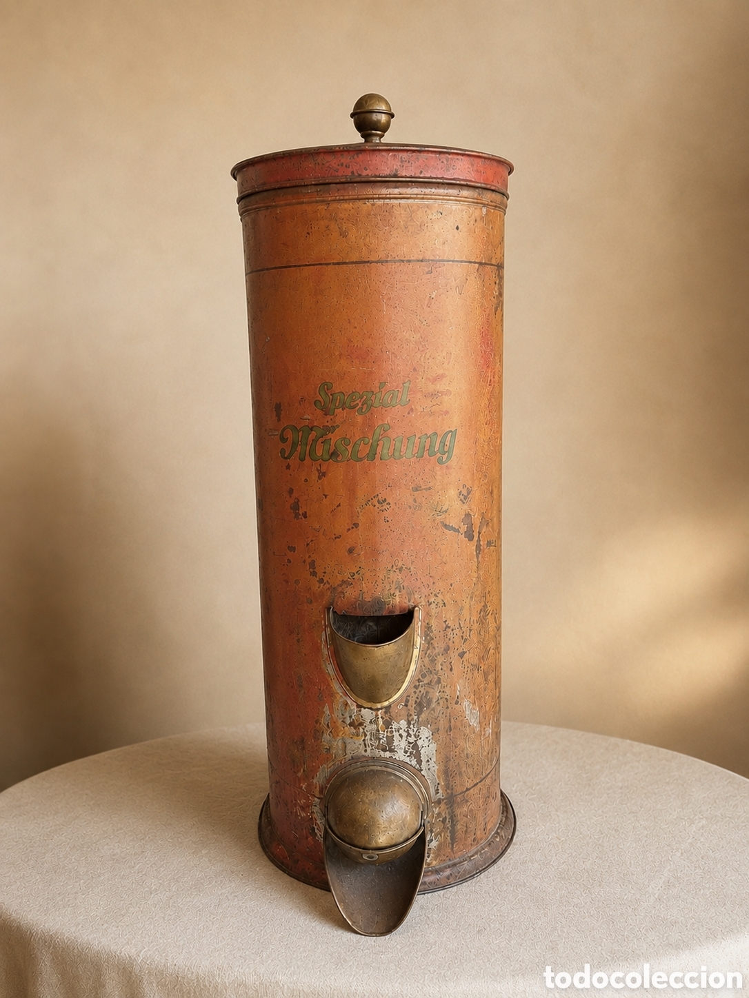 Antig&uuml;edades: Antiguo dispensador alem&aacute;n de caf&eacute; &ldquo;Spezial Mischung&rdquo; &ndash; Comercio antiguo &ndash; 75 cm