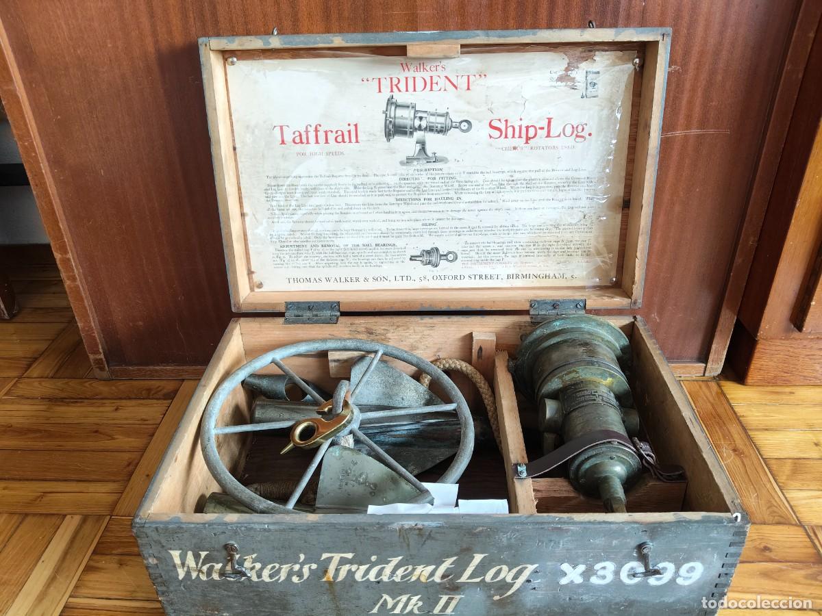 Antiquit&auml;ten: Corredera mec&aacute;nica Walker TRIDENT TAFFRAIL SHIP-LOG. Ca 1925 (barco de pasaje o mercante). RARA