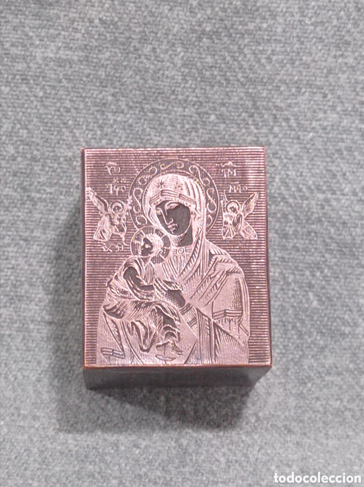 Antig&uuml;edades: ANTIGUO TIPO DE IMPRENTA - VIRGEN MAR&Iacute;A CON NI&Ntilde;O JES&Uacute;S