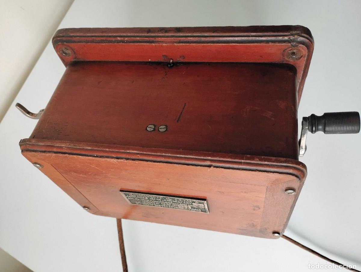 Tel&eacute;fonos: Tel&eacute;fono frances de pared en madera. Modelo 1910 - Foto 16