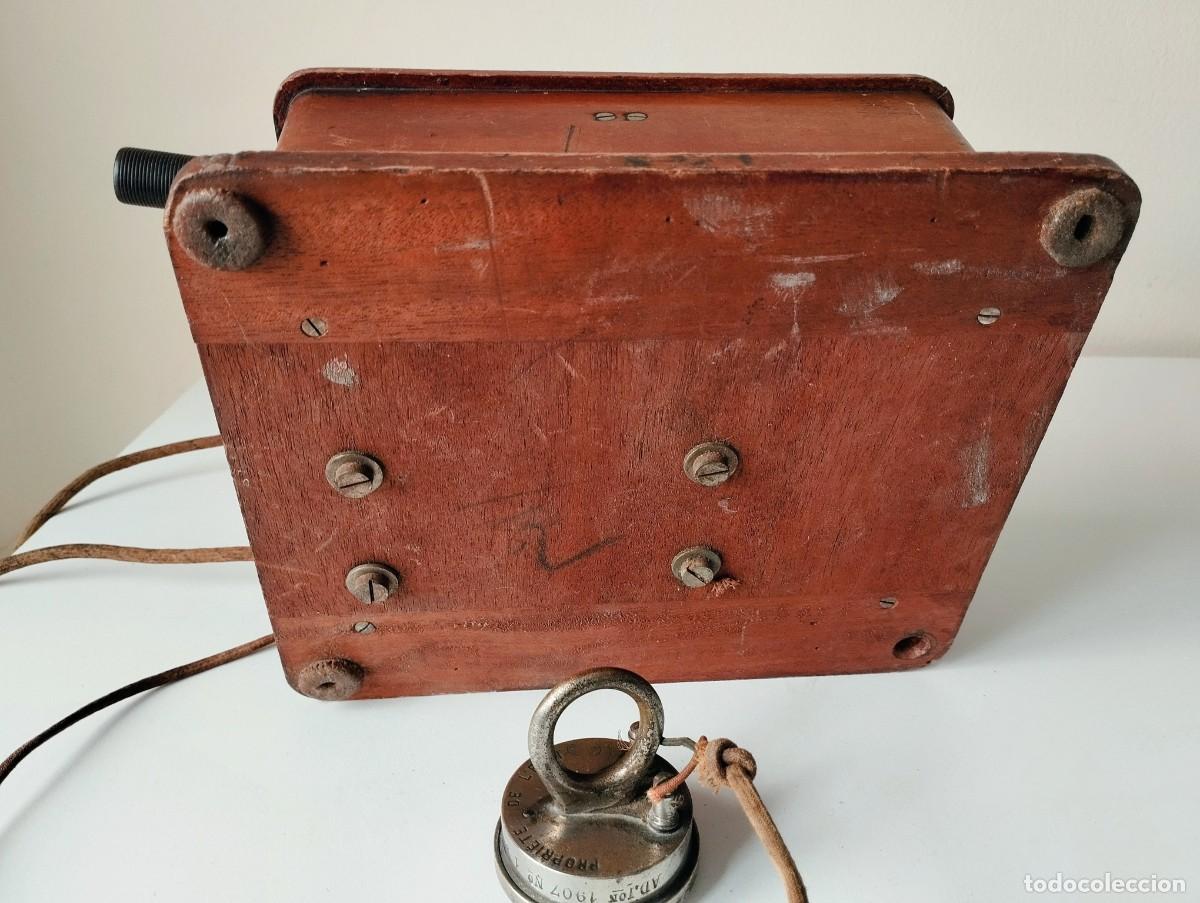 Tel&eacute;fonos: Tel&eacute;fono frances de pared en madera. Modelo 1910 - Foto 17
