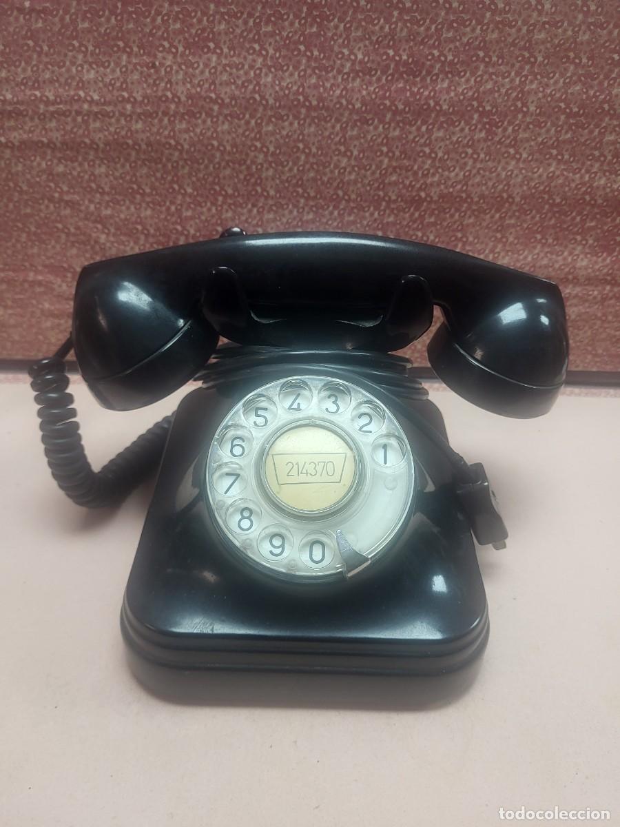 Tel&eacute;fonos: ANTIGUO TELEFONO BAQUELITA NEGRO TELEFONICA