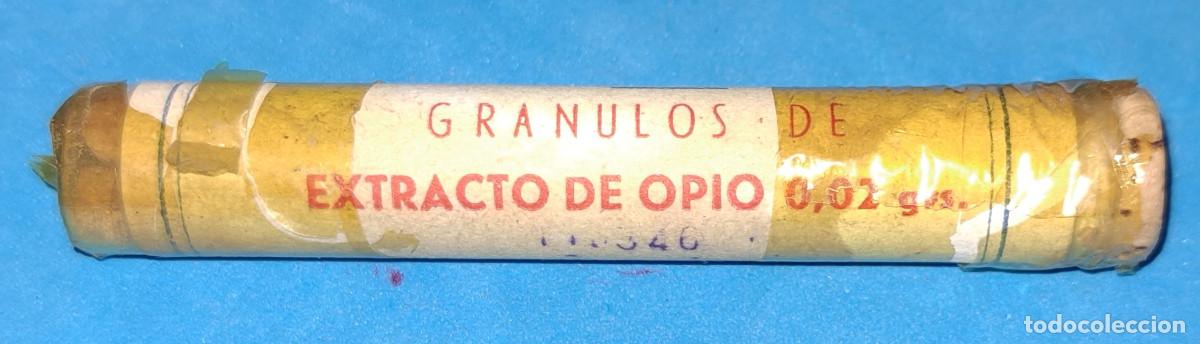 Antig&uuml;edades: GR&Aacute;NULOS DE EXTRACTO DE OPIO - 0,02 grs. - FARMACIA MILITAR VALLADOLID - CADUCADO - S&Oacute;LO COLECCI&Oacute;N