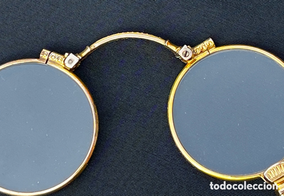 Antig&uuml;edades: Antiguas gafas impertinentes de plata y esmalte. - Foto 4