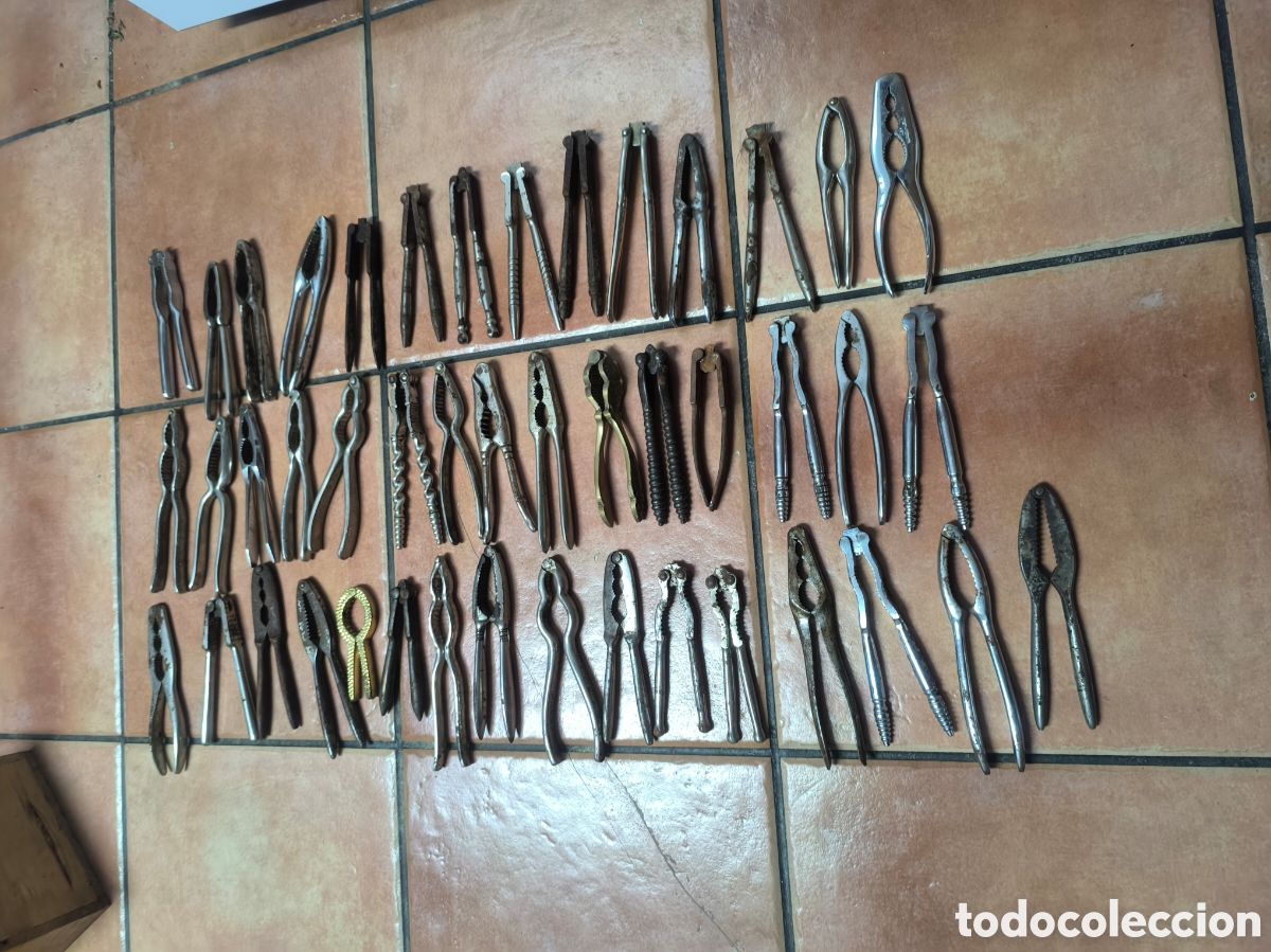 Antig&uuml;edades: Lote de 45 Cascanueces y Cascapi&ntilde;ones Antiguos &ndash; Ideal Coleccionistas y Decoraci&oacute;n Vintage