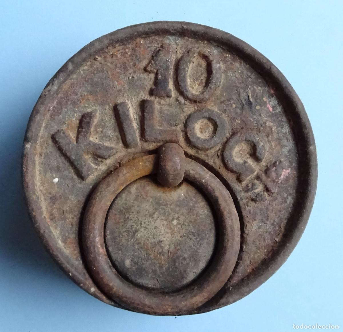 Antig&uuml;edades: Pesa de 10 kilogs kg kilogramos