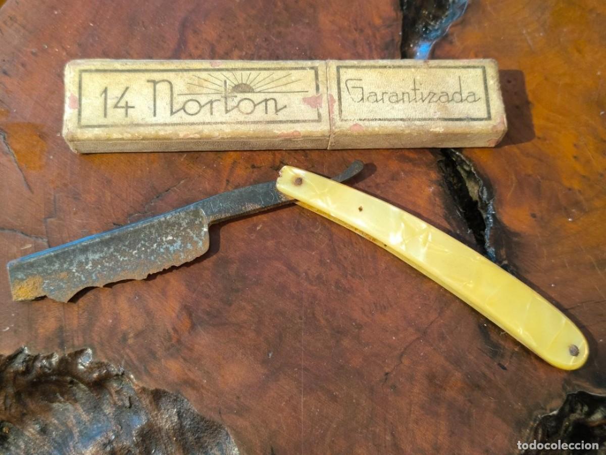 Antig&uuml;edades: NAVAJA DE AFEITAR NORTON 14 Y CAJA ORIGINAL