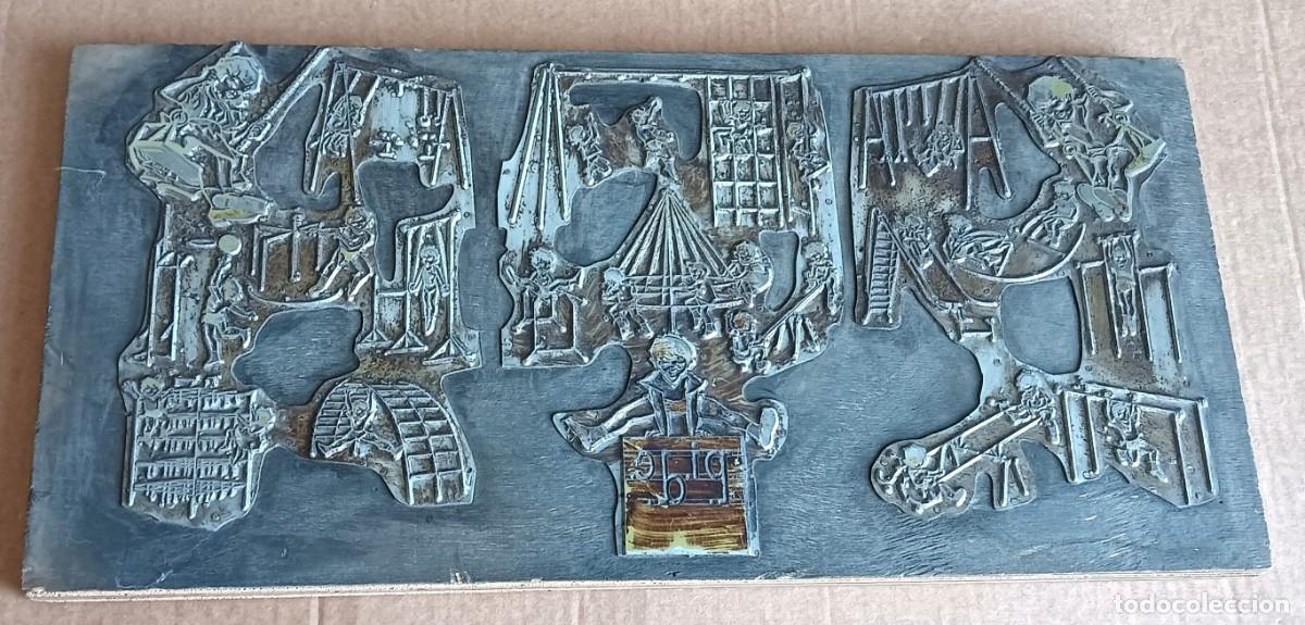 Antig&uuml;edades: Clich&eacute; de imprenta antiguo -- Juegos parque infantil