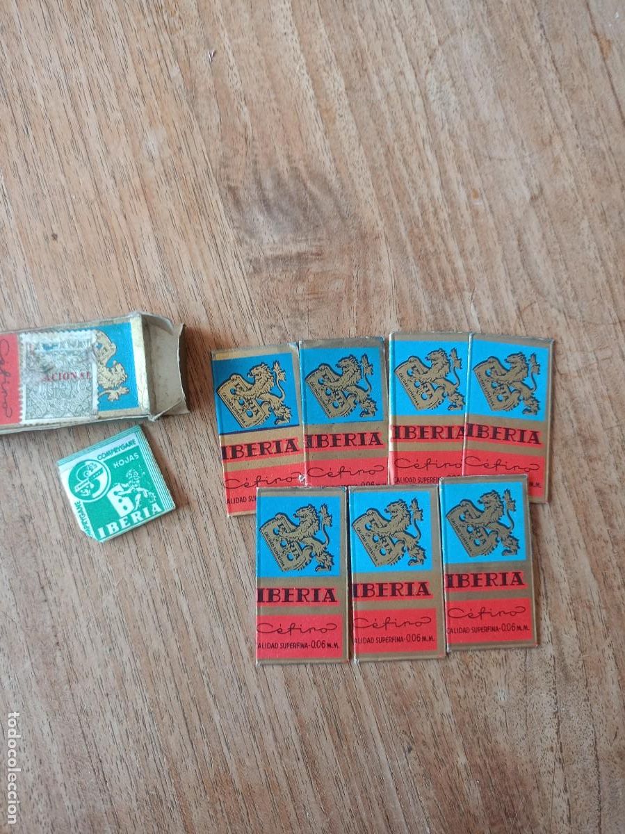 Antig&uuml;edades: LOTE: 7 HOJAS DE AFEITAR IBERIA.