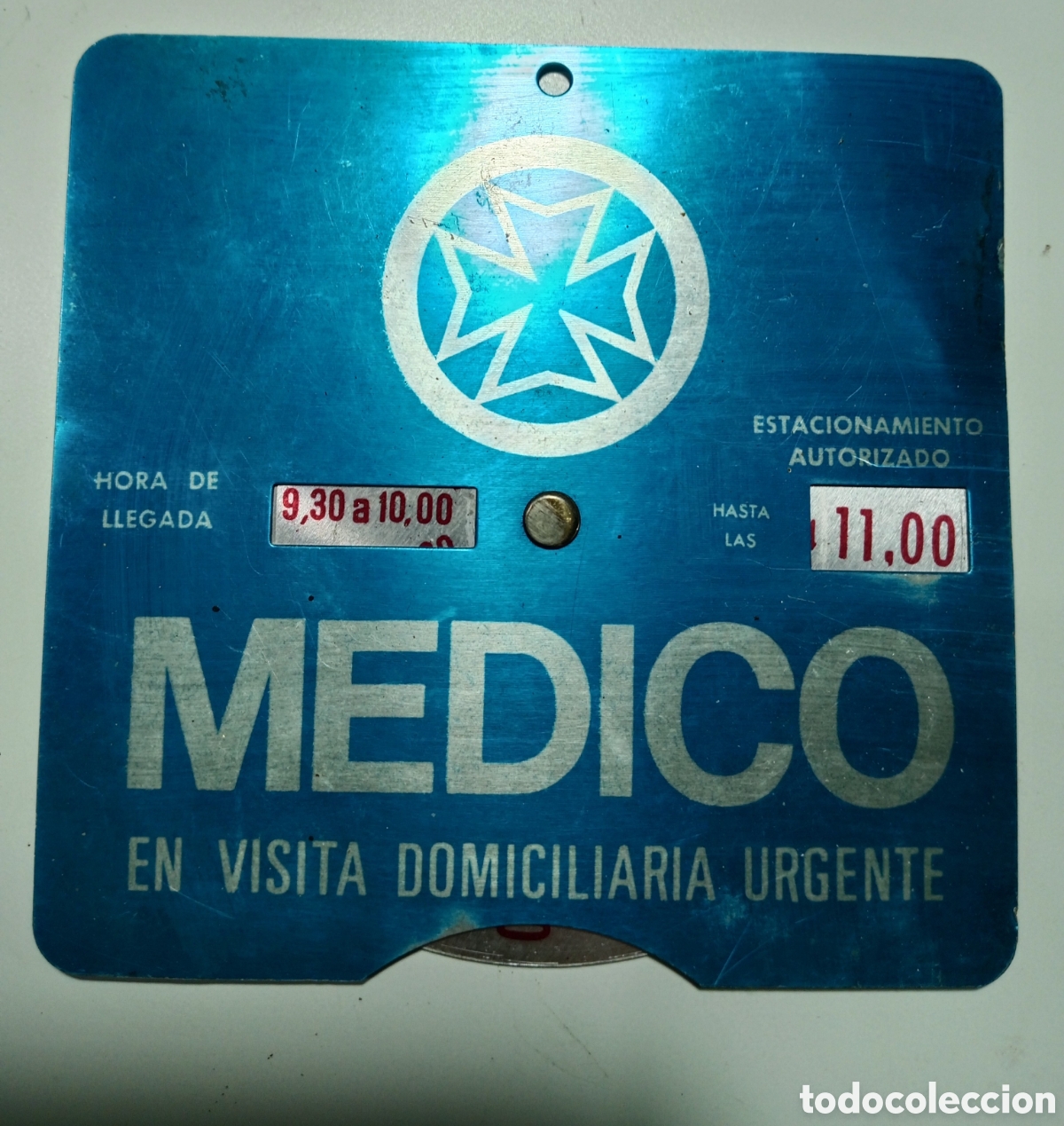 Antiques: Antigua placa Aldo Veh&iacute;culo M&eacute;dico en visita domiciliaria