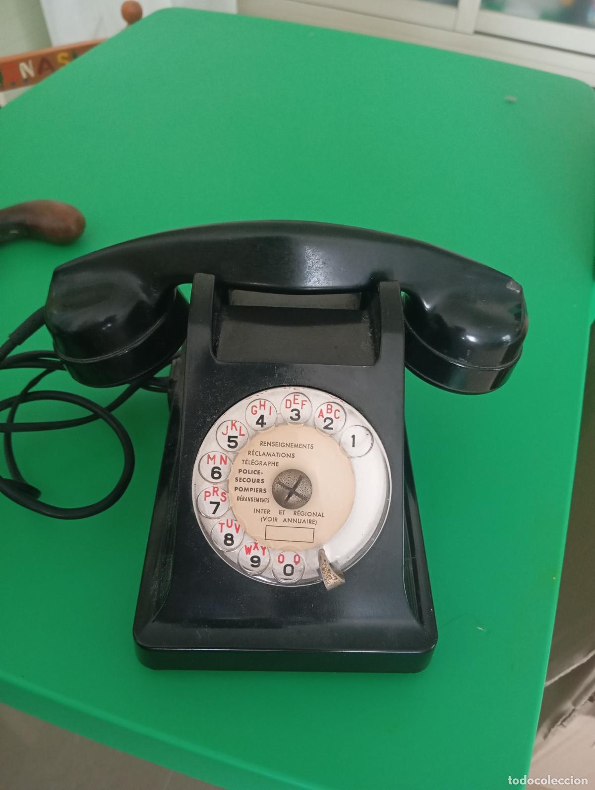 Tel&eacute;fonos: Antiguo Tel&eacute;fono Franc&eacute;s de Baquelita PTT U43 - A&ntilde;o 1963
