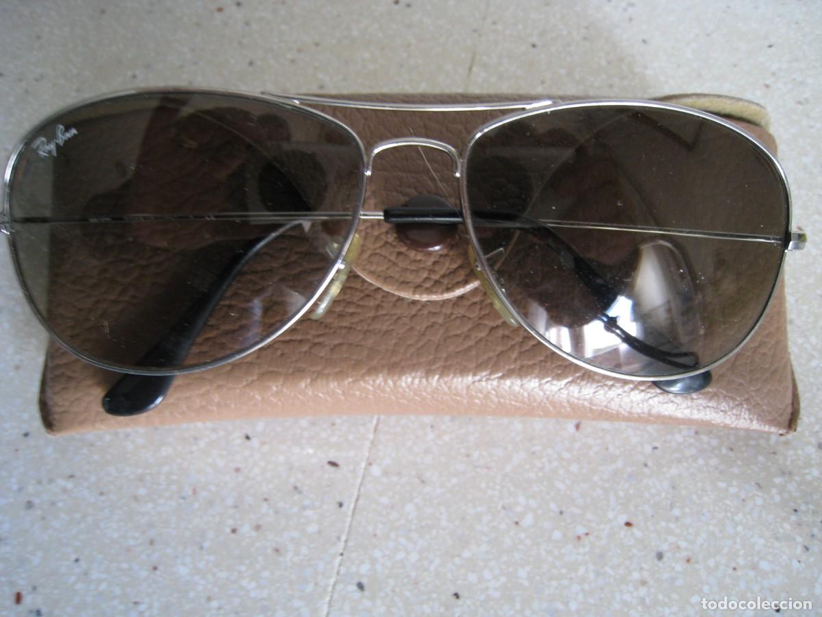 Antig&uuml;edades: Autenticas gafas Ray ban modelo aviator con contrastes en cristales. Icluye funda original