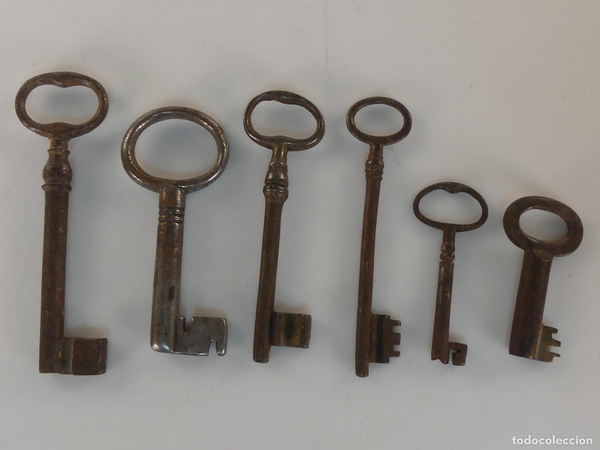 Antig&uuml;edades: COLECCION LOTE DE 6 ANTIGUAS LLAVES