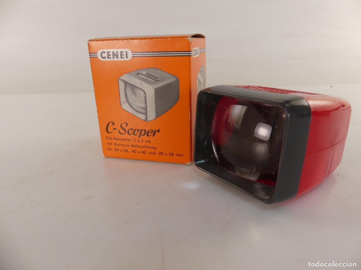 Antiques: visor de negativos de fotos, marca cenei scoper. En su caja original.