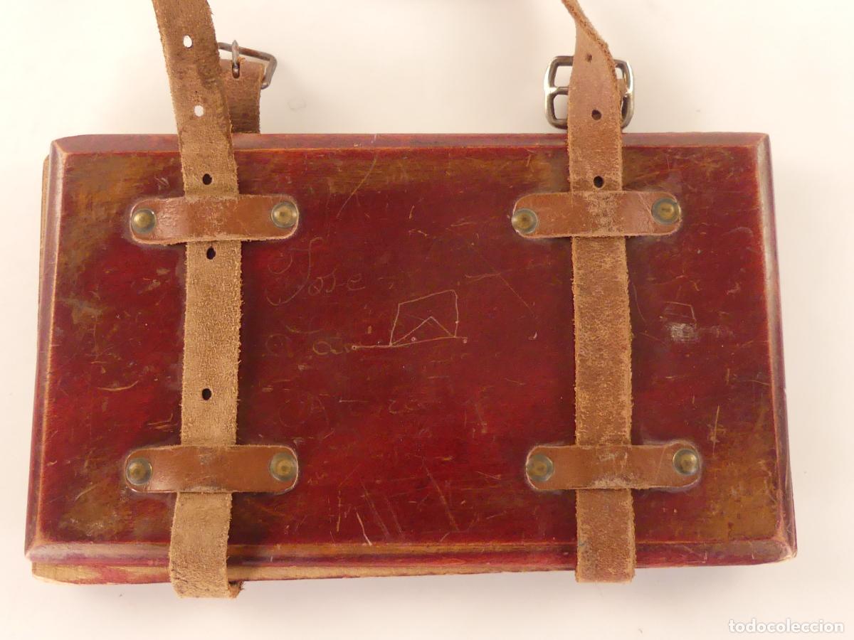 Antig&uuml;edades: FUNDA DE MADERA Y CUERO - Foto 3