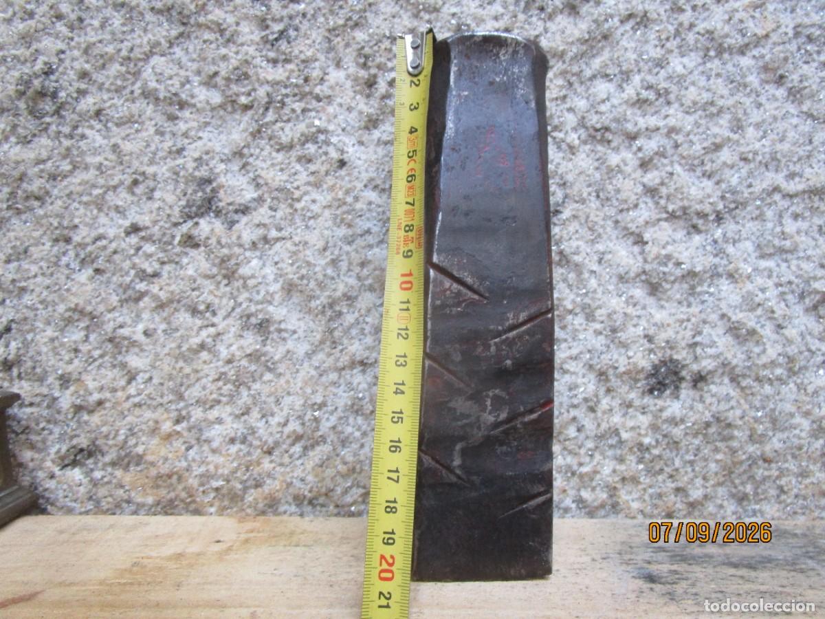 Antig&uuml;edades: CANTERO CANTERIA PIEDRA - CU&Ntilde;A ANTIGUA HIERRO FORJA APROX 1900/ 1920 - 3KG, 21CM, EXCELENTE + info.