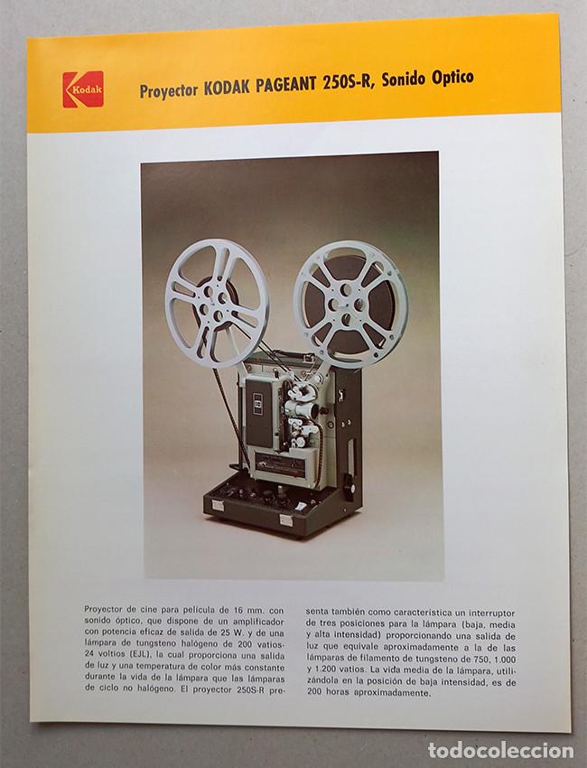 Antiques: Proyector de cine 16 mm Kodak Pageant. Hoja informativa