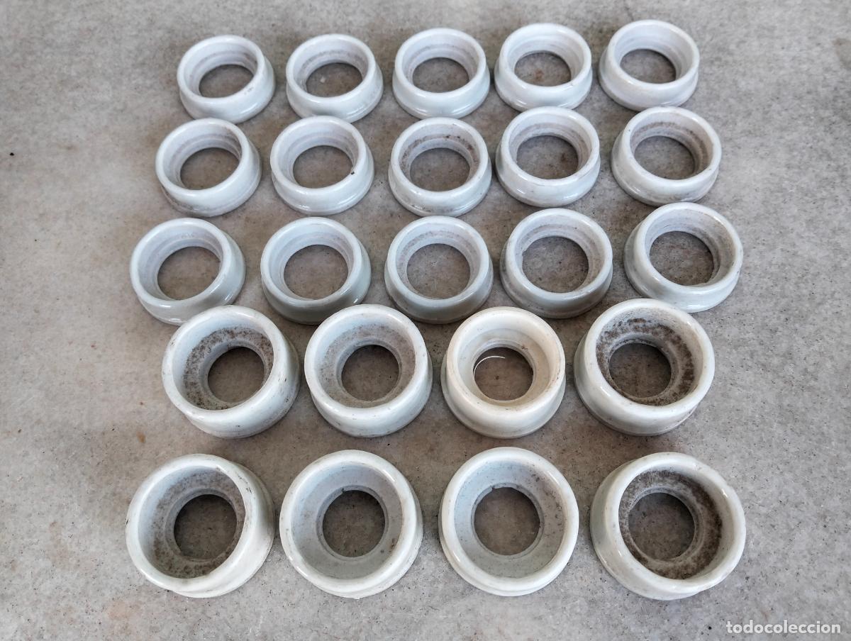 Antiguidades: Antiguos aislantes el&eacute;ctricos porcelana cer&aacute;mica lote de l&iacute;nea el&eacute;ctrica repuestos a&ntilde;os 50