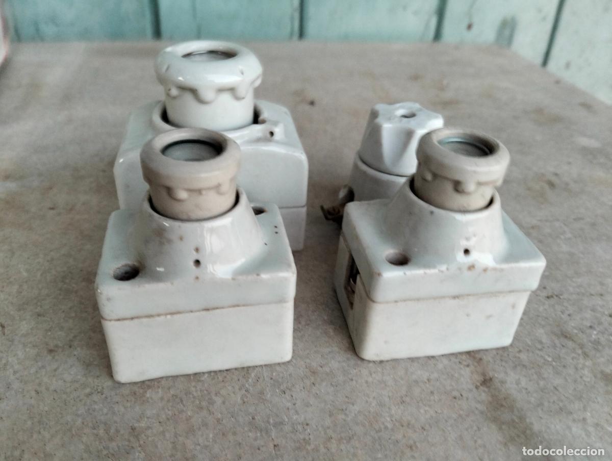 Antiquit&auml;ten: Antiguos fusibles plomos el&eacute;ctricos porcelana cer&aacute;mica lote de l&iacute;nea el&eacute;ctrica repuestos
