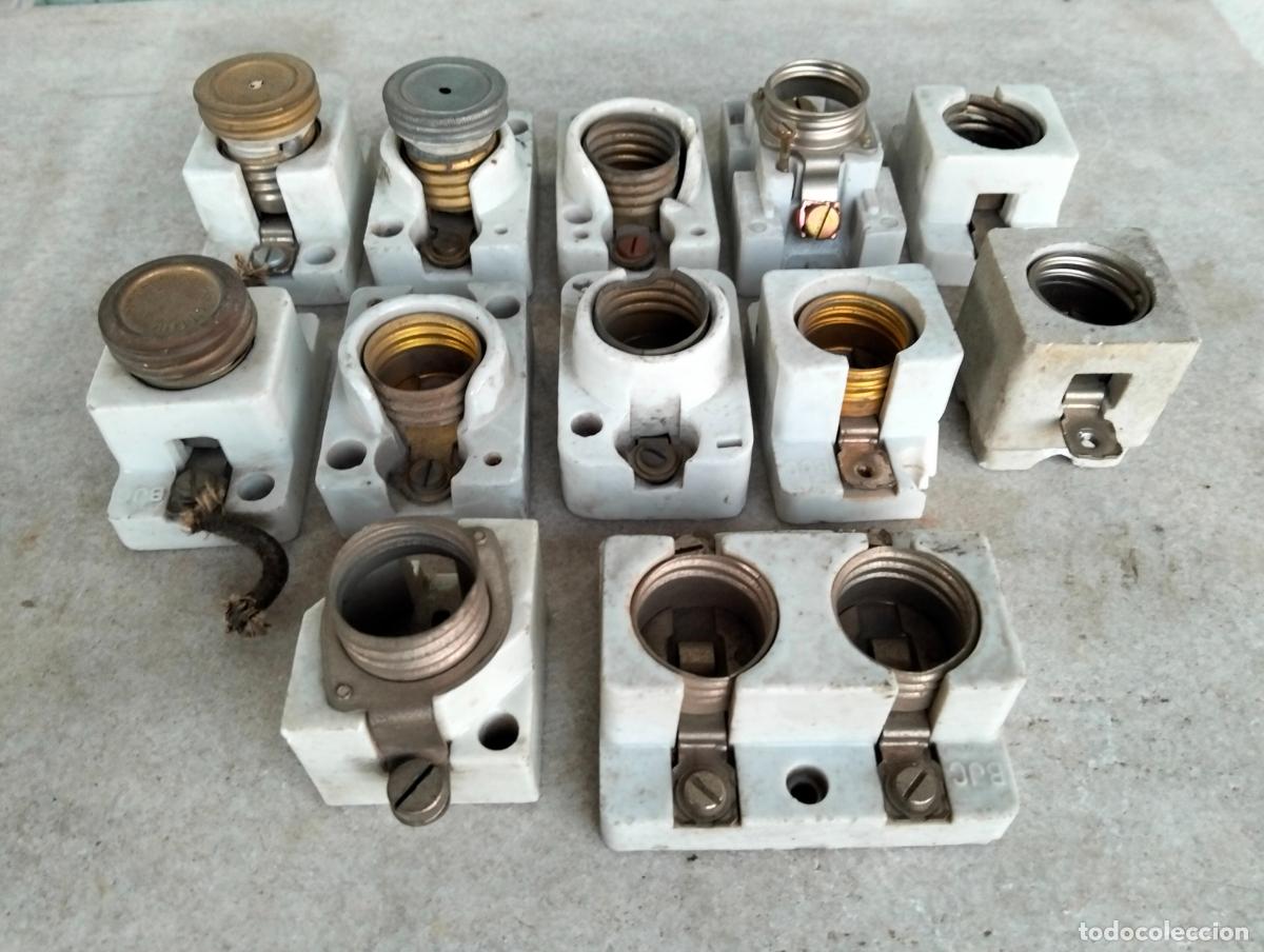 Antiguidades: Antiguos fusibles plomos el&eacute;ctricos porcelana cer&aacute;mica lote de l&iacute;nea el&eacute;ctrica repuestos
